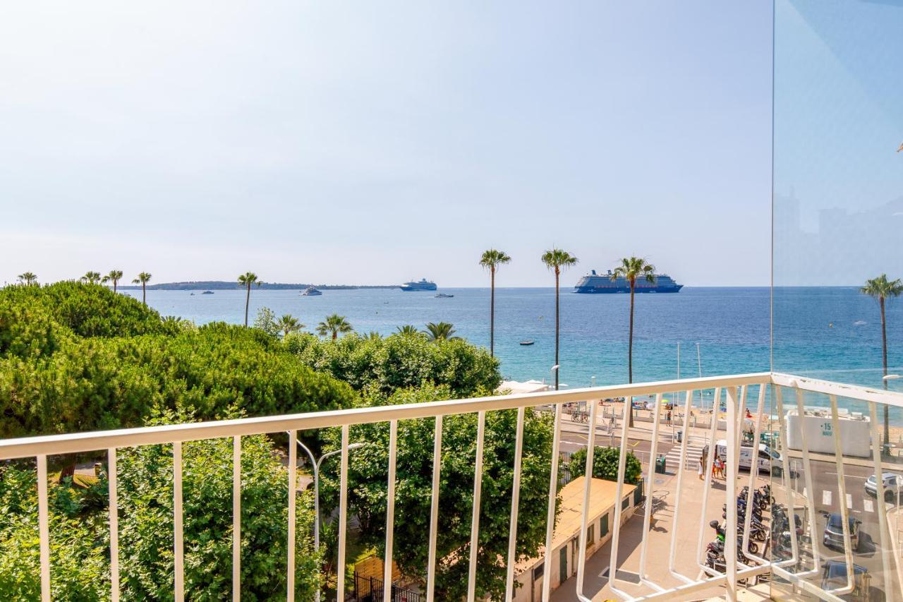 Vue Mer Exceptionnelle Sur Plage Du Midi En 1Re Ligne- 2 Chambres カンヌ エクステリア 写真